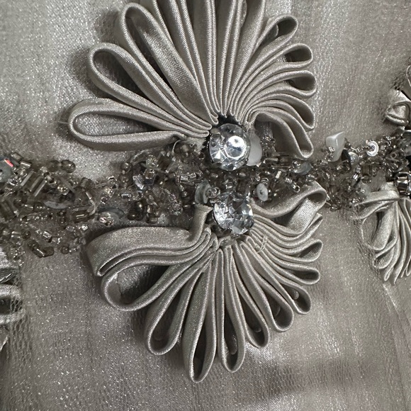 Terani Couture Silver Sequin Wedding Gown with Halter Neckline - Picture 2 of 11